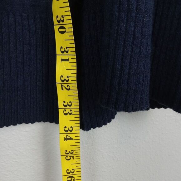 LOU & GREY for LOFT Open Front Sweater Blue Lightweight Cardigan Linen Large - Picture 7 of 7